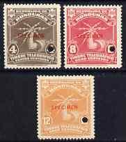 Honduras 1934 Telegraph set of 3 optd SPECIMEN each with ...