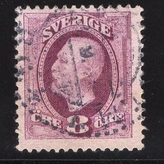 Sweden #57   used  1903 8 ore King Oscar II
