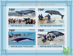 TOGO 2011 SHEET SAVE THE WHALES MARINE LIFE tg11118a