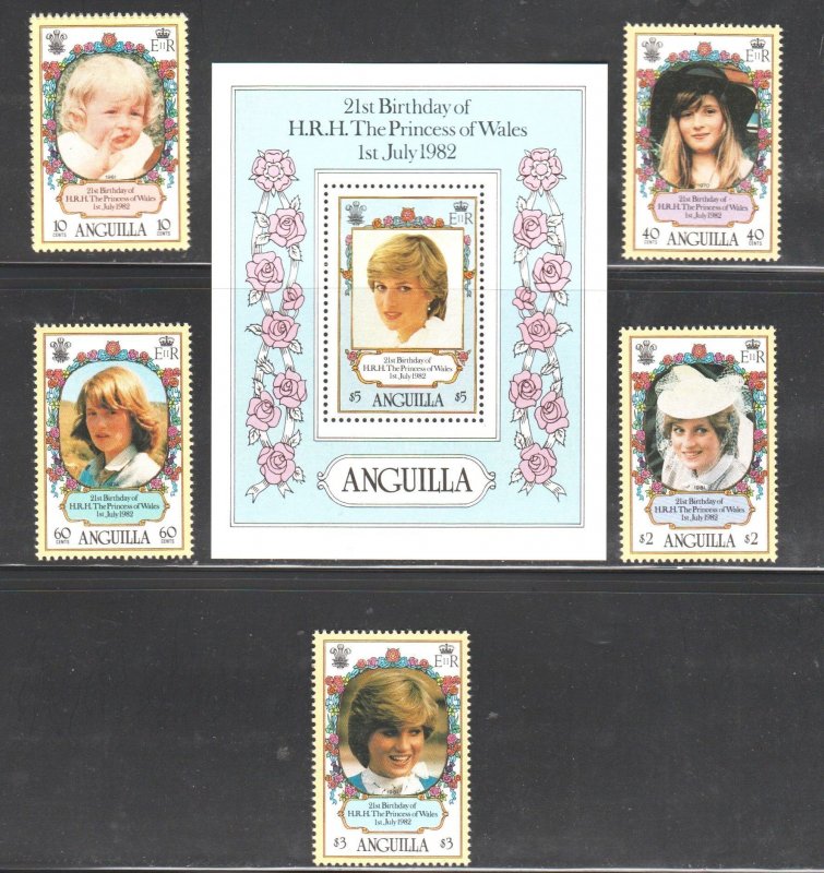 1982 Princess Diana Stamps 21st anniversary Complete Set + SS MNH