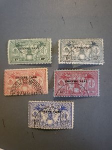 Stamps French New Hebrides Scott #J1-5 used