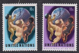 UN NY Sc# 252 253 The Worlds Children MNH