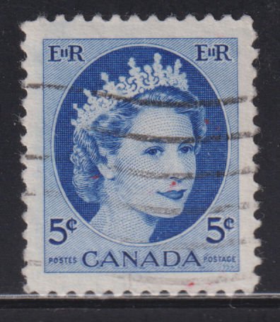 Canada 341 Queen Elizabeth II, Wilding Portrait 5¢ 1954