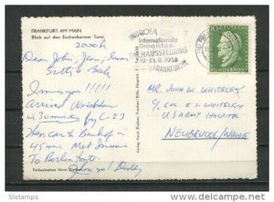 Germany 1958 Photo Post Card Single Usage Frankfurt on Main