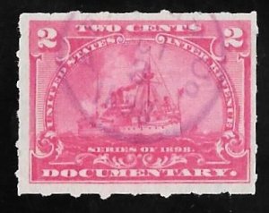 R164 2 cent SUPER Documentary Battleship Stamps used VF