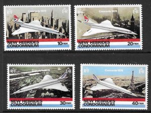 NEW HEBRIDES SG258/61 CONCORDE COMMEMORATION MNH