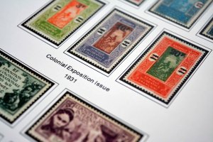 COLOR PRINTED DAHOMEY 1899-1944 STAMP ALBUM PAGES (16 illustrated pages)