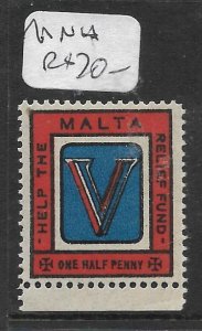 MALTA (PP1712B) HELP THE RELIEF FUND PATRIOTIC LABEL MNH