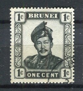 BRUNEI; 1952 early Sultan Omar issue fine used 1c. value