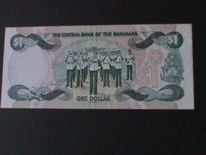 ​BAHAMAS-1974-CENTRAL BANK-$1 DOLLAR-NEAR UNCIR- NOTE- VF-50 YEARS OLD-