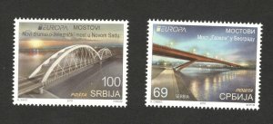 SERBIA-MNH SET-EUROPA CEPT-BRIDGES-2018.