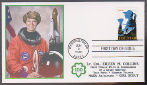 2012 Girl Scouting First Day Cover NASA COLLINS FDC #J010