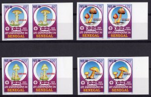 Senegal 1999 Mushrooms/Scouts Set in pairs IMPERFORATED  Mi.#1797/1800 MNH