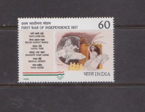 INDIA - 1988 MARTYRS OF THE FIRST WAR OF INDEPENDENCE - 1V MINT NH