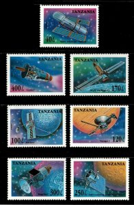 Tanzania 1995 - Space Satellites, Telescopes - Set of 7v - Scott 1319-25 - MNH