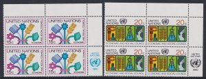 341-42 United Nations 1980 Economic and Social Council Inscription Block MNH