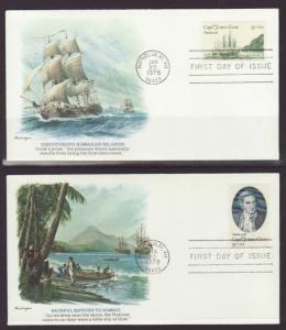 US 1732-1733 Captain Cook 1978 Fleetwood S/2 U/A FDC 