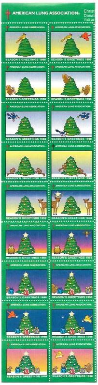 US Christmas Seals - American Lung Association 1998  Nice