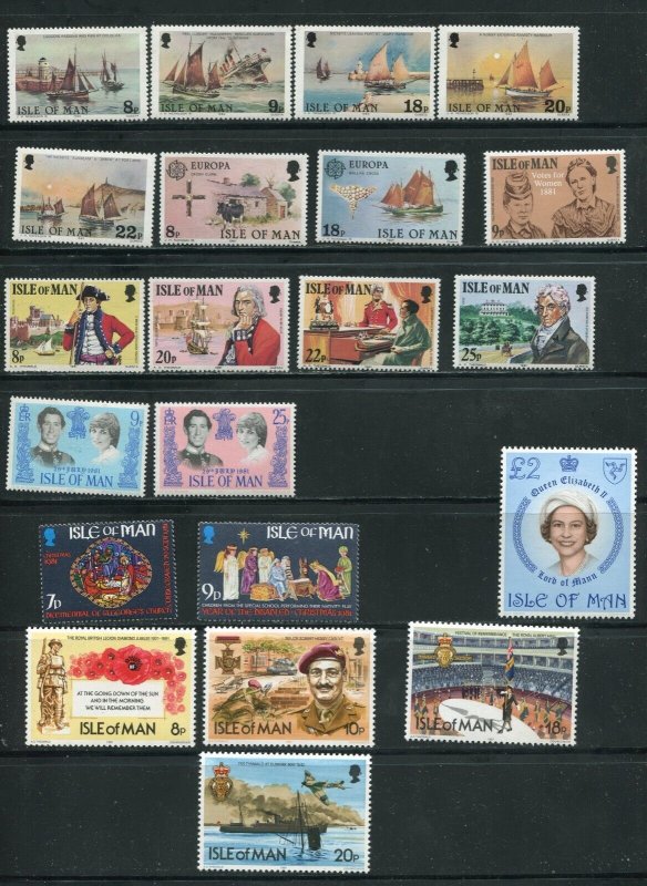 Isle of Man 184-188, 191-206 All Stamp Sets From 1981 MNH