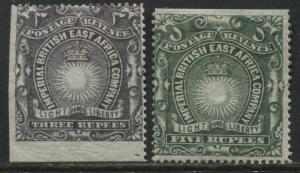 British East Africa 1890 3 & 5 rupees mint o.g.