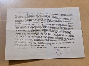 1942 Third Reich Mailed Document Ortskrankenkasse Bürgermeister w Hitler Stamp