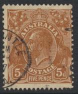 Australia SG  130  Used perf 13½ x 12½  yellowed reverse