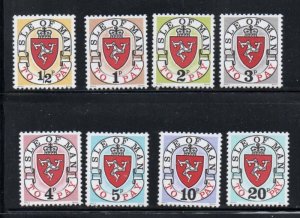 Isle of Man Sc J1a-J8a 1973 Postage Due stamp set mint NH