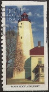 US 2474 (used) 25¢ lighthouse, Sandy Hook, NJ (1990)