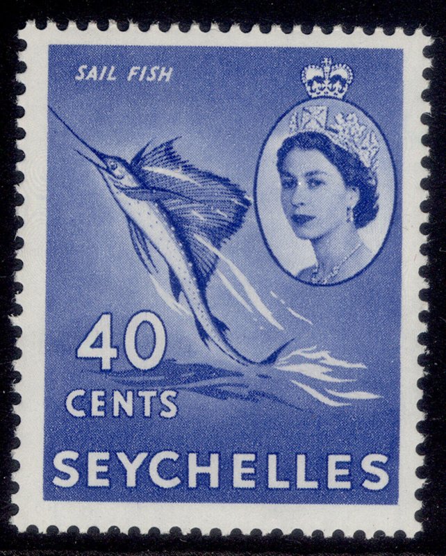 SEYCHELLES QEII SG181, 40c ultramarine, NH MINT.