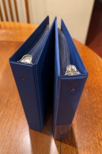 Two Blue Dealer Stock Books for 102 Cards, 29 Total Pages, 6 pockets per page