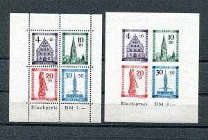 GERMANY FRENCH OCCUPATION ZONE BADEN 1949 FREIBURG SHEETS 5NB8a + b PERFECT MNH
