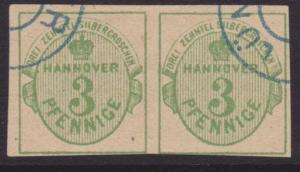 HANNOVER GERMANY - an old forgery of a classic stamp - pair 3pf.............5517