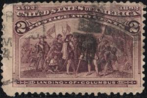 SC#231 2¢ Landing of Columbus (1893) Used