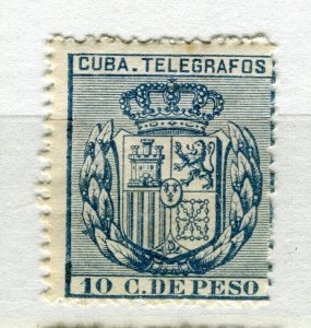 SPANISH COLONIES CARRIBEAN; 1890s classic Telegrafos issue Mint hinged value