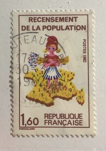 France 1982 Scott 1823 used - 1.60fr,  Population Census