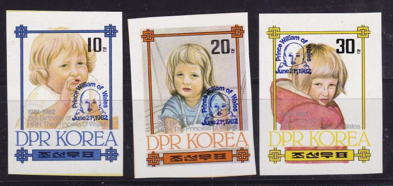 North Korea 1982 Princess Diana Birthday Nos. 2175-79 Overprinted Prince William