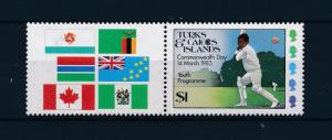 [58098] Turks and Caicos Islands 1983 Cricket  large labels Flags from set MNH