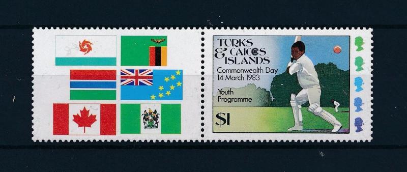 [58098] Turks and Caicos Islands 1983 Cricket  large labels Flags from set MNH