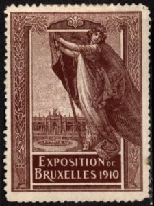 1910 Belgium Poster Stamp Brussels International Exhibition Unused