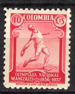 Colombia 1937 Sport 4 th National Olympics Games Discus Throw MNH