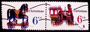 #1415a #1416a 6c Christmas 1970 Horiz Precancel Pair Massive Color Errors *MNH*