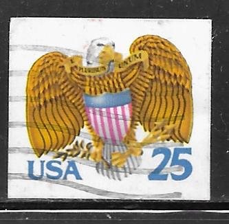 USA 2431: 25c Eagle and shield, booklet single, used, VF