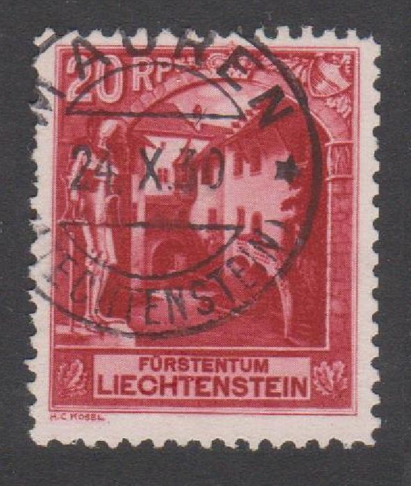 Liechtenstein Courtyard of Vaduz Castle 20Rp cancelled T2 SG#99B SC#97