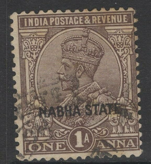 INDIA-NABHA SG62 1927 1a CHOCOLATE USED