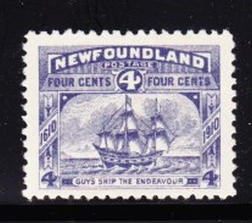 Album Trésors Newfoundland Scott #90 4c The Endeavour Excellent État LH