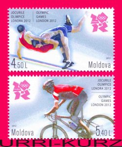 MOLDOVA 2012 Sports Olympic Games London GB UK Wrestling Cycling 2v Sc759-760 NH