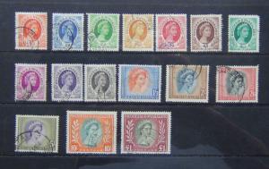 Rhodesia & Nyasaland 1954 - 1956 set to £1 Fine Used SG 1 - 15