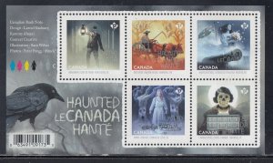 Canada Scott 2860 MH Souv. Sheet - Haunted Canada