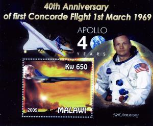 Malawi 2008 SPACE Concorde  Neil Armstrong s/s Perforated Mint (NH)