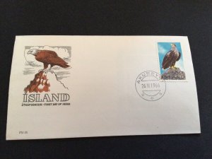 Iceland 1966 Eagle stamp first day of issue postal cover Ref 60282